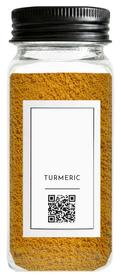 Rectangle label on a spice jar